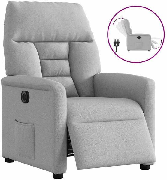 vidaXL Relaxsessel Elektrisch Wolkengrau Stoff 3303021