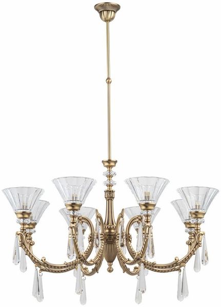Casa Padrino Luxus Barock Kronleuchter Messing mit Patina Ø 81 cm - Barockstil Kronleuchter