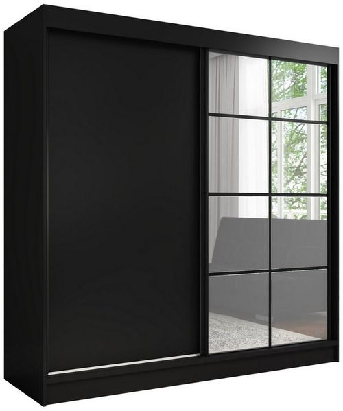 A&J MöbelLand GmbH Schiebetürenschrank TINA 2-türiger Kleiderschrank mit 2 Kleiderstangen und Spiegel (TOP ANGEBOT! Geräumiger Schrank mit einer Breite von 200 cm und Spiegel, ideal zur Aufbewahrung von Kleidung und Accessoires. TOP PRODUKT! Wählen Sie...