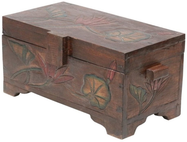 Oriental Galerie Truhe Braune Truhe Blumen Color Klein 40 cm (1 St)