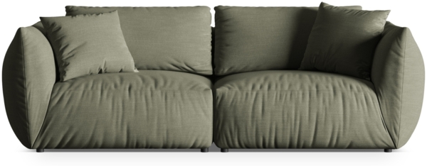 Micadoni Sofa Chris 4-Sitzer Strukturierter Stoff Gedämpftes Blau