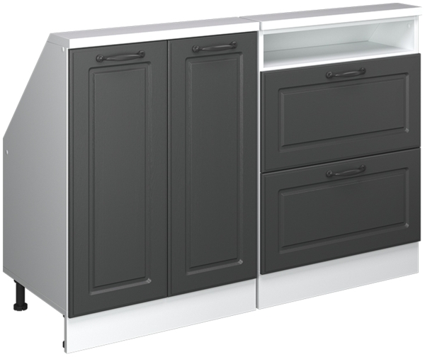 Dachschrägenschrank-Set Rion Anthrazit Landhaus/Weiß 2er Set Vicco