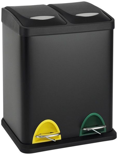 Svita 'TC2X8' Abfalleimer, Stahl, 2x8 Liter (16 Liter), Schwarz