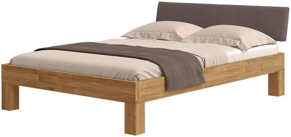 skølm 'Floki' Bett 140x200 cm mit Kopfteil Cord, dunkelbraun, Bettgestell, natur geölt, Massivholzbett aus Eiche, Doppelbett mit Bettkopf Bild 12