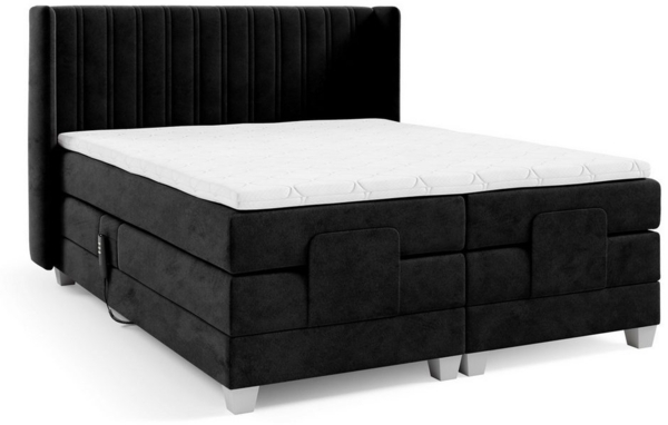 Boxspringbett Elektrisch Bett MAGNUS 180x200cm in Stoff Salvador Schwarz Bild 2