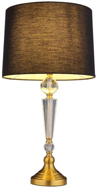 GLOBO LIGHTING Schreibtischlampe, Leuchtmittel inklusive, Warmweiß, Tischleuchte Leselampe Nachttischlampe Textil schwarz Kristalle