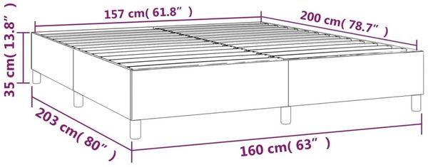 vidaXL Boxspringbettgestell Taupe 160x200 cm Stoff 3120973 Bild 9