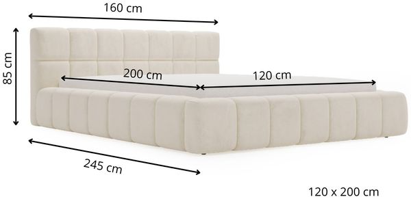 GRAINGOLD Alicante Doppelbett 120x200, Polsterbett mit Bettkasten und Kopfteil, Velour-Stoff, Braun Bild 8