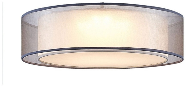 LED Deckenleuchte, Textil grau, 3 Stufen Dimmer, D 50 cm