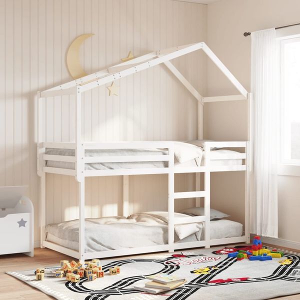 vidaXL Dach für Kinderbett Weiß 213x95,5x144,5 cm Massivholz Kiefer 846935
