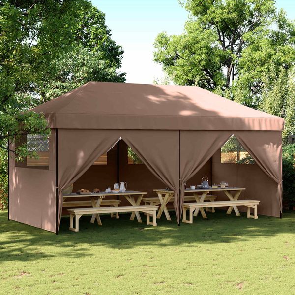 vidaXL Party-Zelt Braun 292 x 580 x 315 cm Oxford-Stoff 42023669