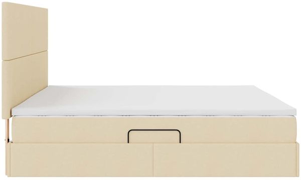 vidaXL Aufbewahrungsbett mit Matratze Creme 200 x 200 cm Stoff 3371743 Bild 10