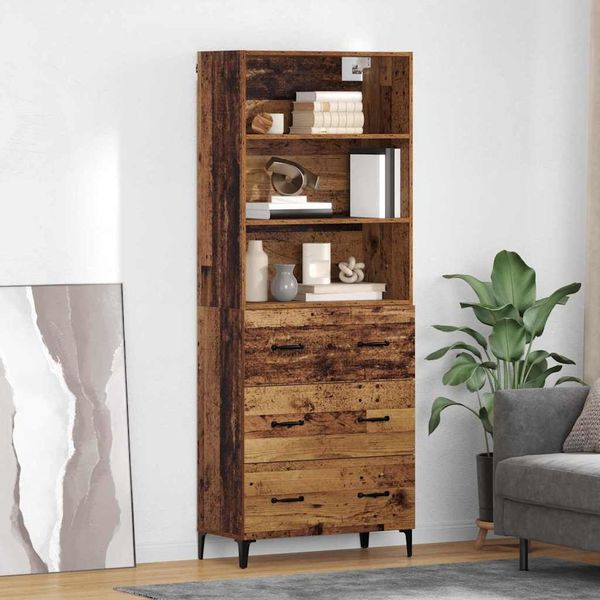 vidaXL Highboard Altholz 69,5 x 34 x 180 cm Holzwerkstoff 3415739