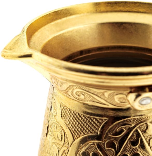 Traditionelle Kaffeebrühkanne Kaffeekanne Cezve Türkischer Kaffee für aromatischen Genuss Gold Groß Bild 4