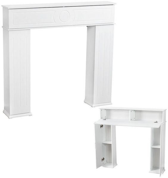 Furnishings Home Kaminumbauschrank Umbauschrank Geheimfach Kaminkonsole mit Stauraum, MDF (1 tlg. 107x18x100 cm) Kamintür, Moderner Stil, dekorative Aufbewahrungsschränke,mit 3 Türen