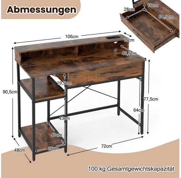 COSTWAY Computertisch