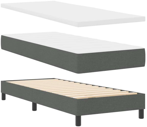 vidaXL Boxspringbett mit Kopfteil Dunkelgrau 80 x 200 cm Stoff 3338721 Bild 5