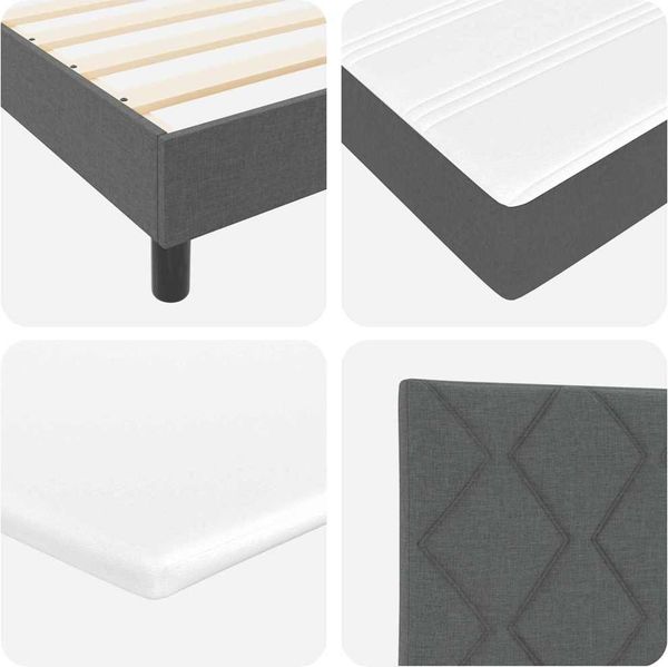 vidaXL Boxspringbett mit Kopfteil Dunkelgrau 80 x 200 cm Stoff 3338721 Bild 10