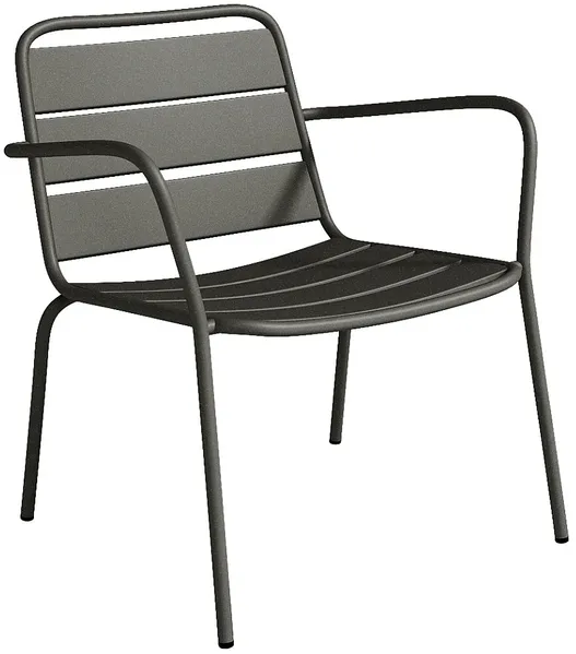 Vente-unique - MIRMANDE Gartensitzgruppe Metall Grau - B 67,5 cm x H 71,5 cm x L 60 cm