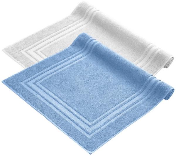 Komfortec Badematte Badvorleger aus 100% Baumwolle, Waschbar Duschmatte, Frottee, Rechteckig, 600 g/m², 2er Set, Saugfähig & Schnelltrocknend