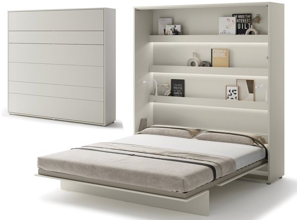 Compleo Schrankbett Vertical Wandklappbett Lenart Bed Concept, Ideal für kleine Räume