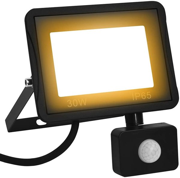 vidaXL LED-Fluter mit Sensor 30 W Warmweiß 149625