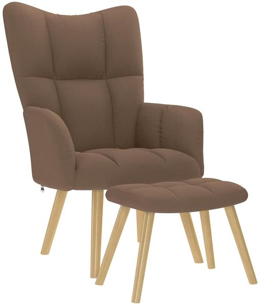 vidaXL Relaxsessel mit Hocker Braun Stoff 4016782