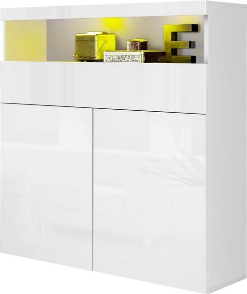 OTTO home Highboard Schrank, Hochschrank, Hochkommode, mit 2 Türen und 1 Schubkasten, Breite 100 cm, ohne Beleuchtung