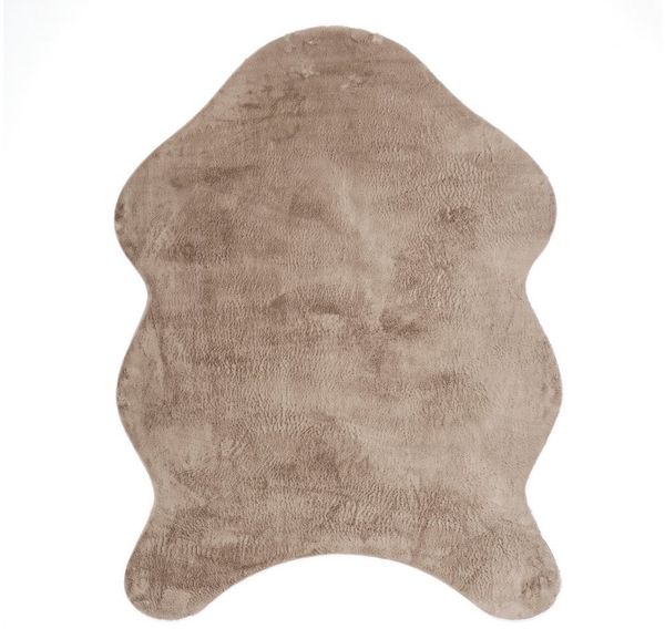 Paco Home Fellteppich Pelt 640, fellförmig, Höhe: 16 mm, Kunstfell, Uni Farben, sehr weicher Flor