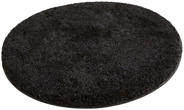 Grund Badematte Melos, Badvorleger, Badezimmer Teppich, sehr weich, Höhe 27 mm, rutschhemmend beschichtet, fußbodenheizungsgeeignet, Kunstfaser, rund, melierte Optik, sehr weicher Flor, Melange-Effekt, Made in Europe