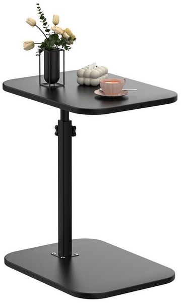 JEOBEST Beistelltisch Holz Klein Couchtisch Sofatisch: C Form, Höhenverstellbarer Side Table, Sofatisch mit Metallgestell Bild 2