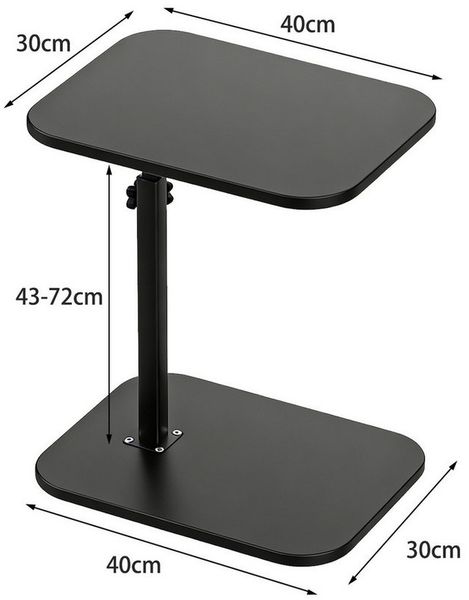 JEOBEST Beistelltisch Holz Klein Couchtisch Sofatisch: C Form, Höhenverstellbarer Side Table, Sofatisch mit Metallgestell Bild 4