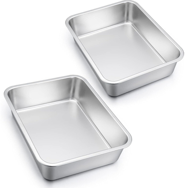 Homikit Edelstahl Auflaufform Set Rechteckig Kuchenform Backform 2er Set