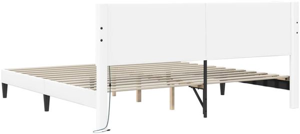 vidaXL Bettrahmen mit LED-Lichtleisten Weiß 180x200 cm Kunstleder 42028032 Bild 8