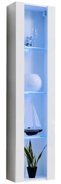 ASM-Moebel Hängevitrine Hängevitrine Glasvitrine FLY I Hochglanz Led Push-Click 12 Varianten Hochglanzfronten Led Beleuchtung und Push-Click System