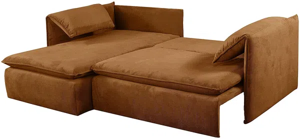 Vente-unique - TEODORA Sofa SamtStoff Rot - B 166 cm x H 91 cm x L 230 cm Bild 4