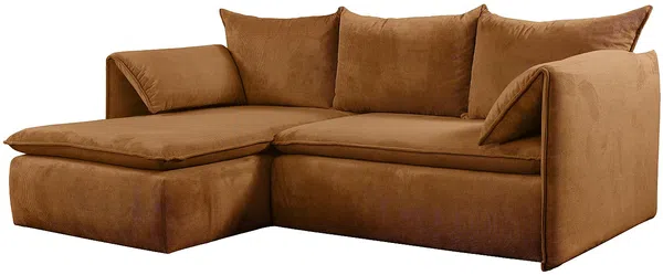 Vente-unique - TEODORA Sofa SamtStoff Rot - B 166 cm x H 91 cm x L 230 cm Bild 3