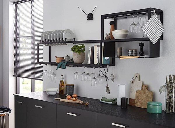 Aluments Quader-Rack Regal in SCHWARZ mit 45 cm Höhe und 120 cm Breite / Regalsystem / Modulregal Bild 8