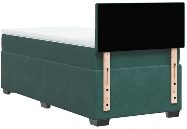 vidaXL Boxspringbett mit Matratze Dunkelgrün 100x200 cm Samt 3288531 Bild 8