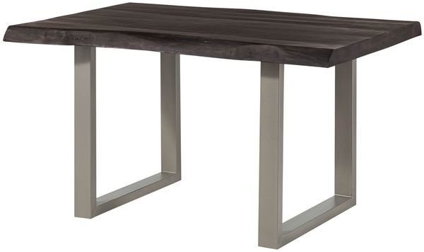 Baumtisch Mango 140x90x77 grau lackiert / U-Beine silber matt FREEFORM 5