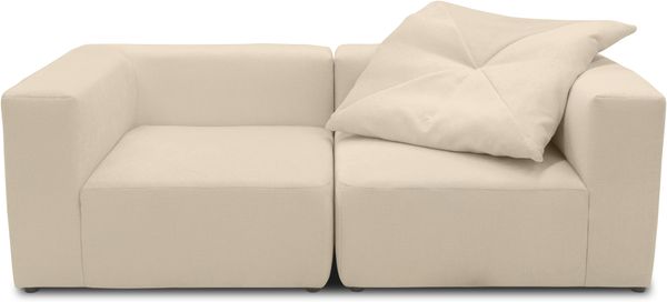 DOMO. collection Sofa 800013, 2-Sitzer Garnitur, rechteckig, gepolsterte Rückenlehne, Modul-Element, 2er Couch, Polsterganitur, 216 x 108 x 69 (BxTxH), beige