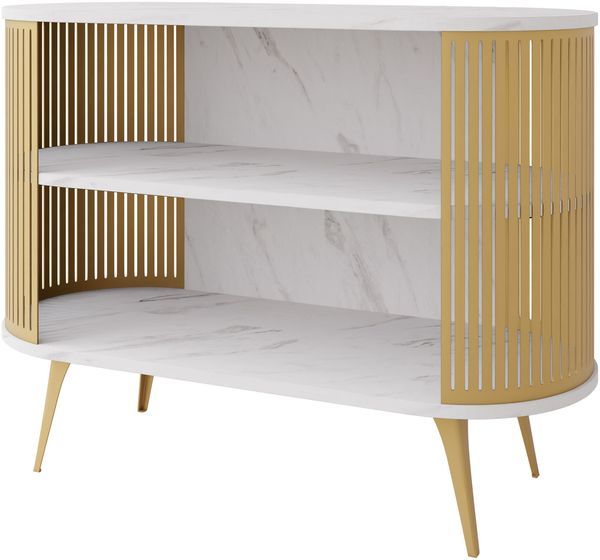 Kommode Rajkon Gold (Farbe: Gold / Bianco Marmor)