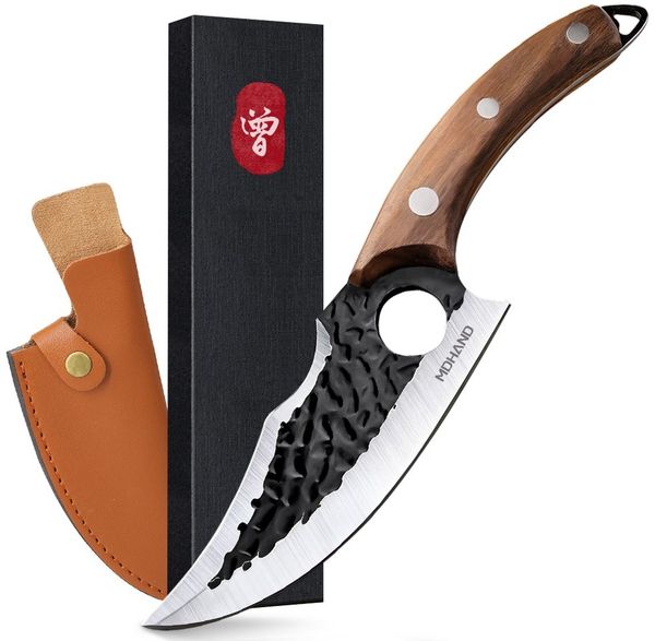 MDHAND Kochmesser Metzgermesser-Set, Wikinger-Ausbeinmesser, Hackmesser, Professionelles Küchenmesserset für Fleisch & BBQ