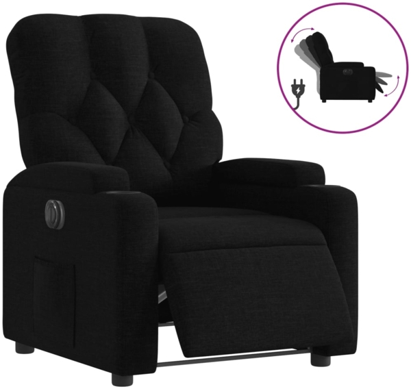 vidaXL Relaxsessel Elektrisch Schwarz Stoff 3204688