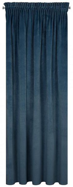 Eurofirany 'VILLA' Vorhang, Samtvorhänge, Velours Blickdicht, Marineblau, KRÄUSELBAND, H270 x B140 cm (1er Pack)