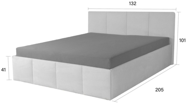 Halmon Schlafkomfort Betten Polsterbett Dalas (Mit Stauraum unter der Liegefläche, erhältlich in 6 Größen und 8 attraktiven Farben mit oder ohne Matratze), 100cm Kopfteilhöhe, inkl. Lattenrost bei Ausführung mit Matratze Bild 2