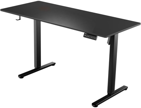 LUTIVO Foxtrot, Höhenverstellbarer Schreibtisch Elektrisch, Memory-Funktion und Kabelmanagement, 120x60 cm, Schwarz/Schwarz