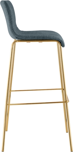 CLP Barhocker Hover stapelbar Stoffbezug Vierfußgestell Goldoptik bis 150 kg,blau Bild 5