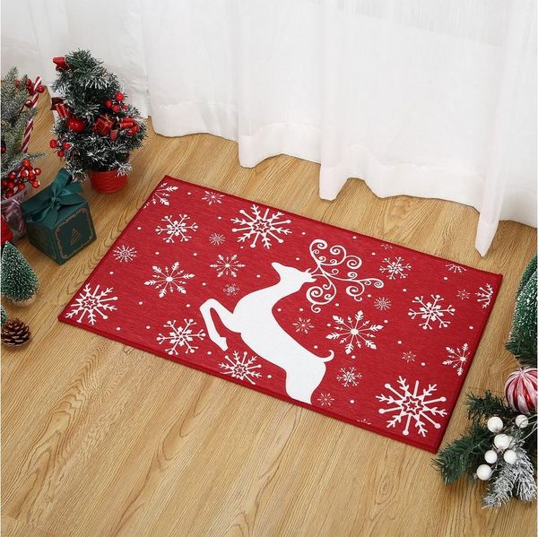 GarveeMore Fußmatte Weihnachts Fußmatte Haustürmatte,rutschfest Waschbar,Gummi Rückseite, für Schlafzimmer,Flur Wohnzimmer Boden,Küche Badezimmer,40x60cm50x80cm