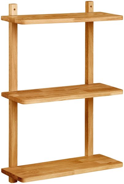 Hängeregal >Townsville< in Eiche, Massivholz - 20x75x50cm (BxHxT)